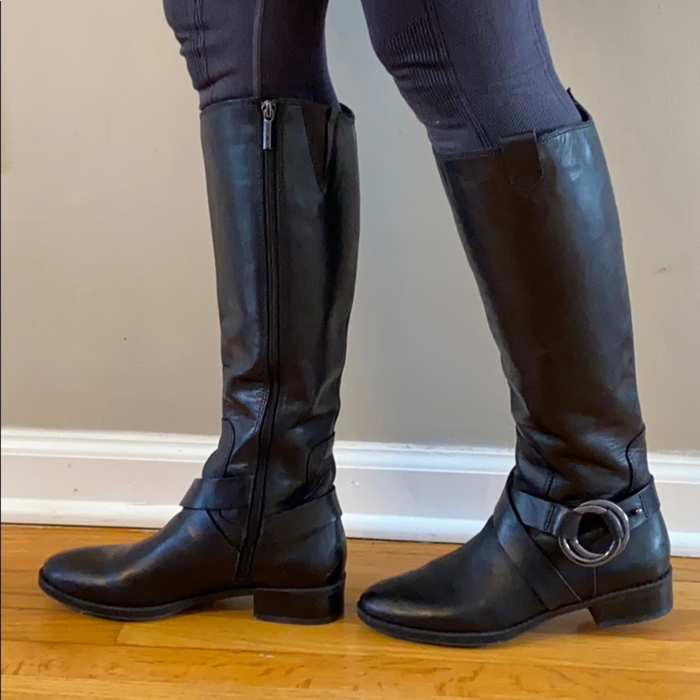 LBN Karl Lagerfeld Black Leather Boots Sz 8